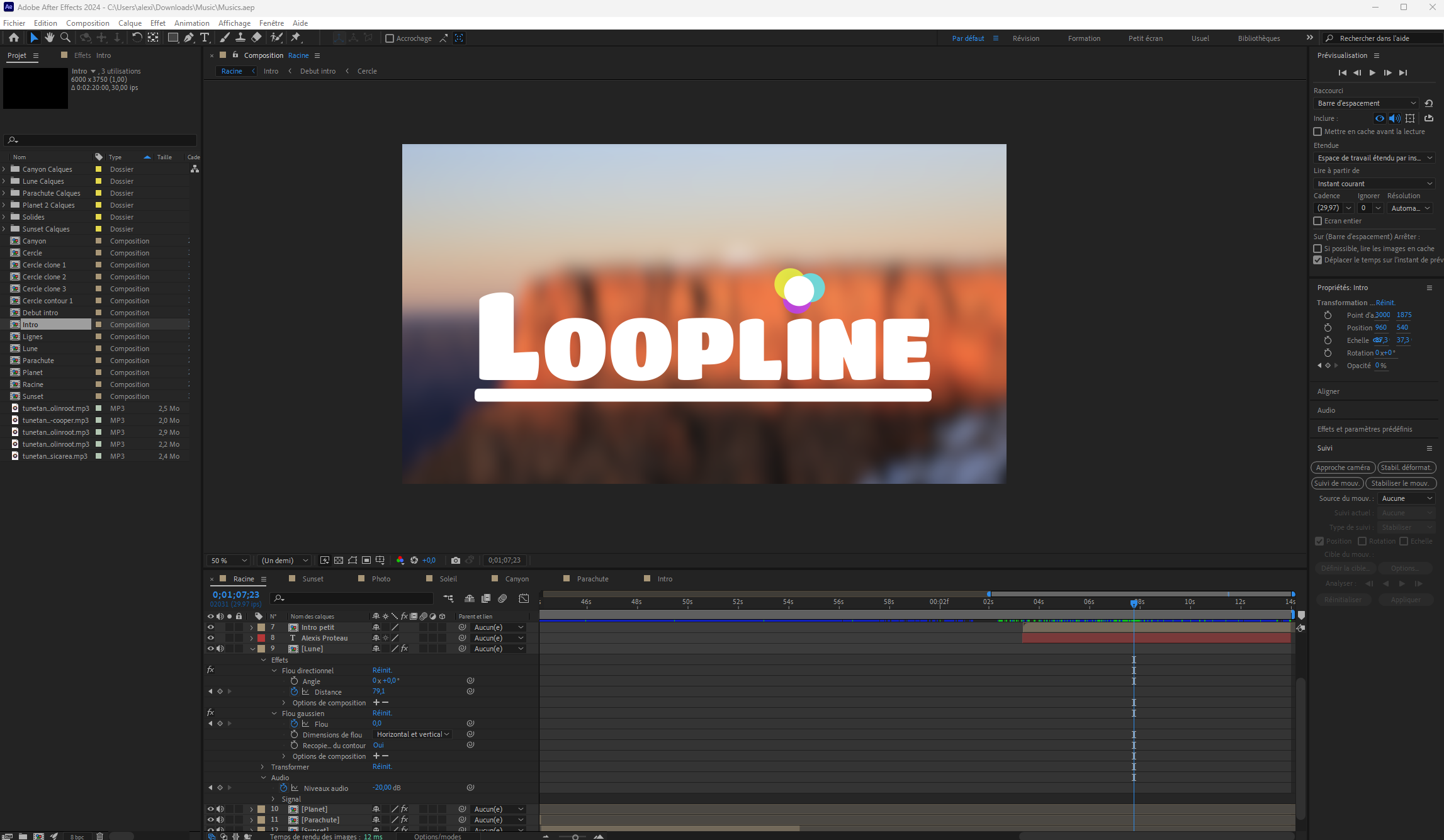 Montage de Crédits de Film